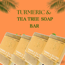 Load image into Gallery viewer, 3.5 oz Turmeric/honey with Tea Tree And Jojoba Beads Scrub Bar
