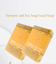 Load image into Gallery viewer, 3.5 oz Turmeric/honey with Tea Tree And Jojoba Beads Scrub Bar
